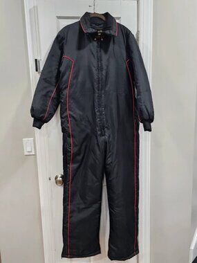 Vintage Yamaha Maxim Wear Snowmobile Ski Suit One Piece Black Red Womens Med